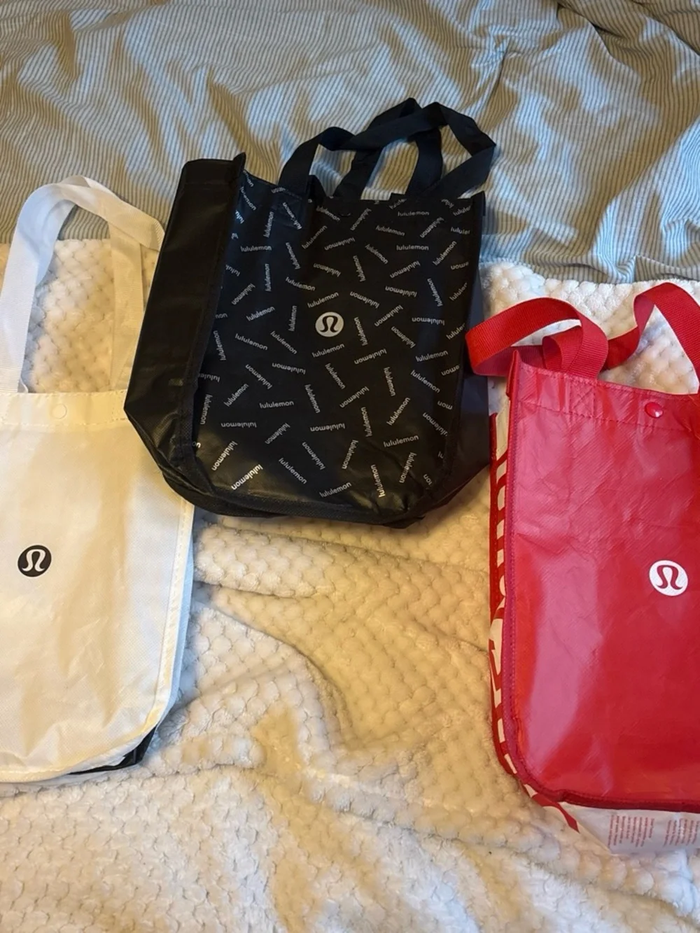 lululemon athletica Tote Trio in Black, White, Red. 1 for $7, or all for $18
